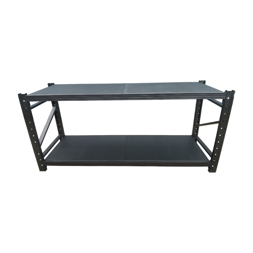 2m L X 0.9 H X 0.6 D Metal Workbench Storage Tools Shelf - Black