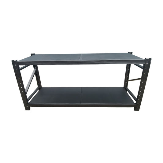 2m L X 0.9 H X 0.6 D Metal Workbench Storage Tools Shelf - Black