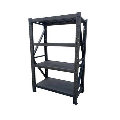 1.2m X 2m X 60cm Metal Warehouse Garage Shelf Storage Shelving - Black