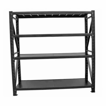 2m X 2m X 60cm Metal Warehouse Garage Shelf Storage Shelving - Black