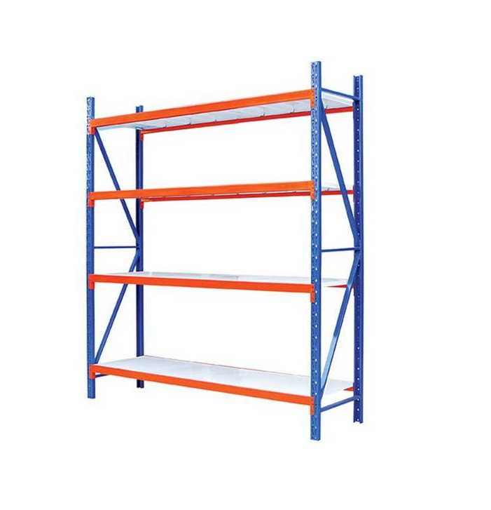 2m X 2m X 60cm Metal Warehouse Garage Shelf Storage Shelving - Blue/Orange/Grey