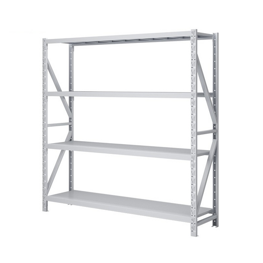 2m X 2m X 60cm Metal Warehouse Garage Shelf Storage Shelving - Light Grey