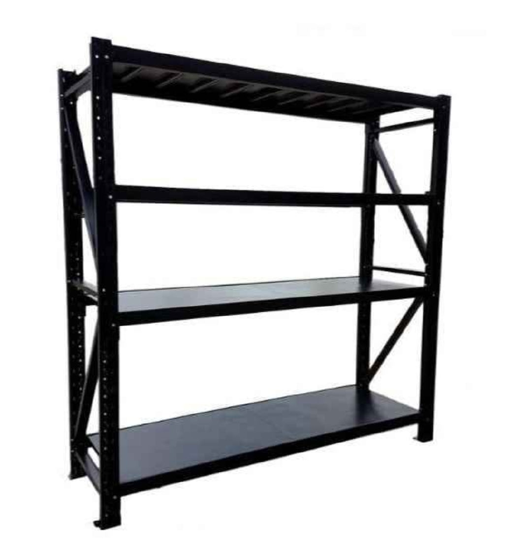 1.5m X 2m X 60cm Metal Warehouse Garage Shelf Storage Shelving - Black